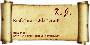 Krámer József névjegykártya
