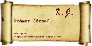 Krámer József névjegykártya